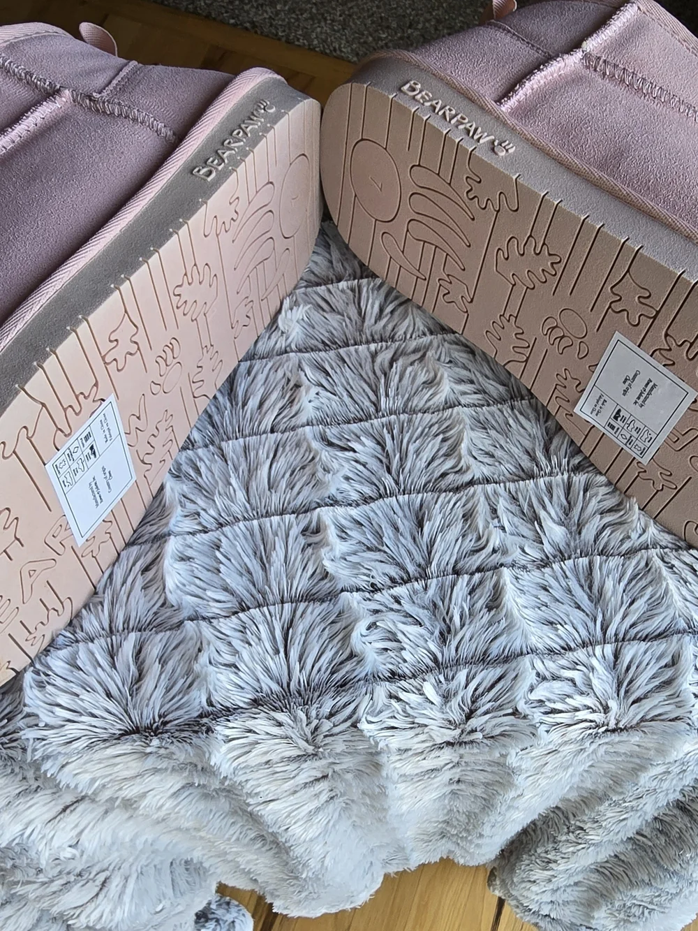 Bearpaw Big Girls Kiara Suede Winter Boots Pink Size 7 NWOB